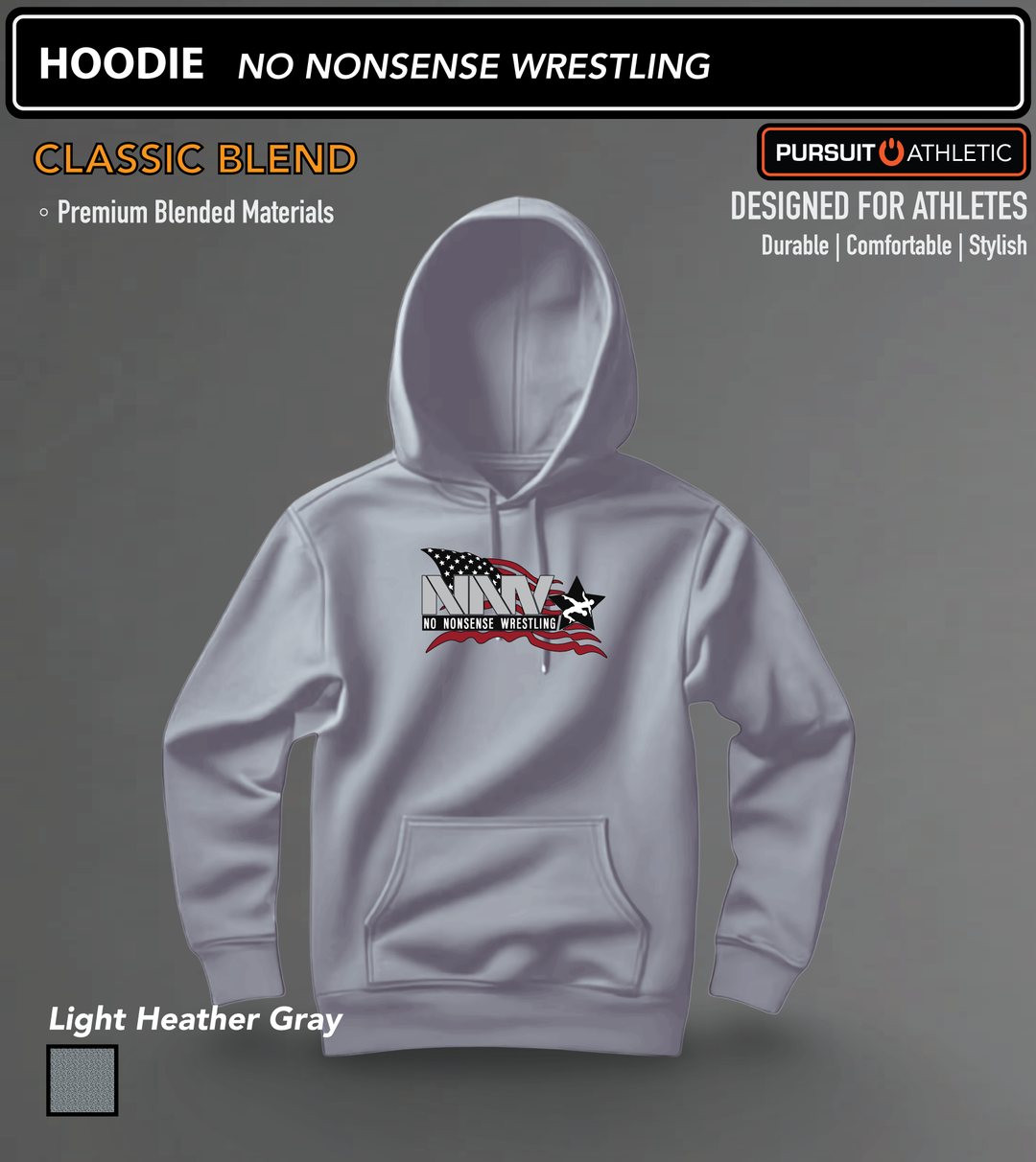 HOODIE | Classic Blend | No Nonsense Wrestling