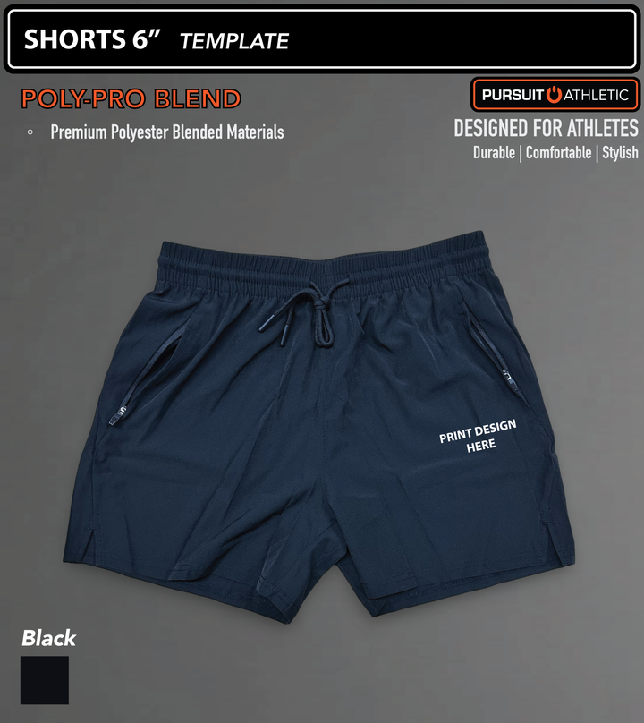 SHORTS 6" | Poly-Pro Blend | Holdingford Wrestling