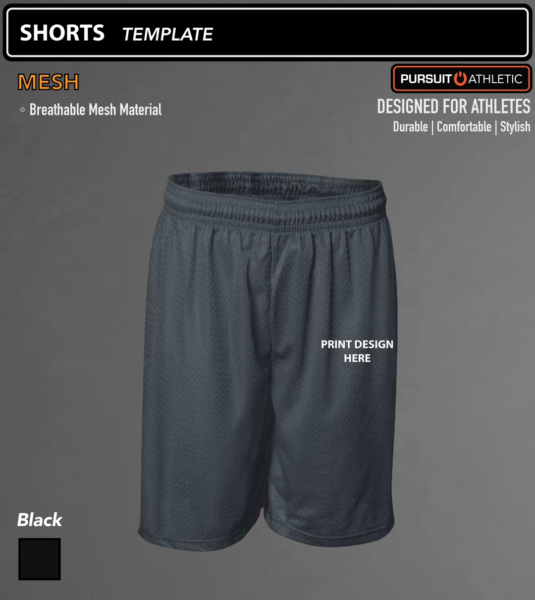 SHORTS 8" | Mesh | Template Holdingford Wrestling